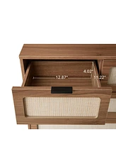 5 Drawer Dresser Modern Closet Dressers Chest of Drawers Storage Cabinet with Drawers Entryway Cabinet for Living Room, Brown