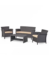 Versatile 4-Piece Patio Chat Set for Outdoor Gatherings