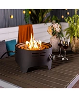 15 inch Outdoor Portable Propane Fire Pit, Tabletop Fire Pit with Quick Connect Regulator