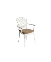 3-Piece Patio Bistro Set with Cushion and Umbrella Hole