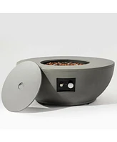 Steel Propane Fire Bowl Outdoor Round Propane Fire Pit with Tank Holder