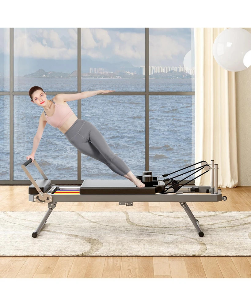 Pilates core bed, foldable home high quality, yoga studio same commercial fitness equipment, black