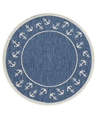 Lr Home Shoreline Sea- 5'3''x5'3'' Round Area Rug