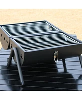 Portable Charcoal Grill: Tabletop, Outdoor Cooking, Durable Steel