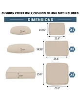 Beige Outdoor Sectional Seat Cushions