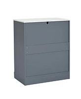 Gray Kitchen Pantry with Drawer, Adjustable Shelves and Door Shelves