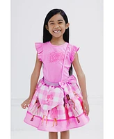 Barbie Tank Top, Satin Skirt and Crossbody Bag 3 Piece Outfit Set