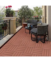 Plastic Interlocking Deck Tiles, 11.8"x11.8" (44 Pack), All-Weather Patio Flooring