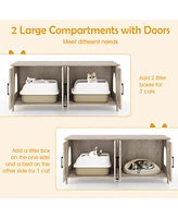 Modern Cat Litter Box Enclosure for 2 Cats Stylish & Hidden Kitty Furniture