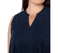 Liverpool Plus Cotton Eyelet Sleeveless Blouse