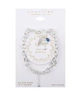 Unwritten Cubic Zirconia Wing Cross Charm Bracelet