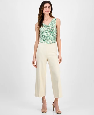 Anne Klein Women's High-Rise Pull-On Crop Wide-Leg Pants