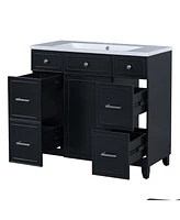 36" Vanity Set with Sink: Black Shaker, Soft Close