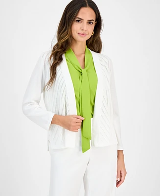 Kasper Women's Diagonal-Stitch Cardigan, Regular & Petite