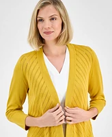 Kasper Women's Diagonal-Stitch Cardigan, Regular & Petite