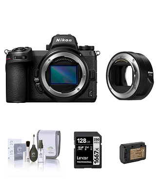 Nikon Z 7II Mirrorless Camera, Bundle with Nikon Ftz Ii Mount Adapter, 128GB Memory Card, Extra Battery, Cleaning Kit