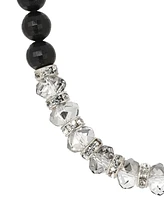 2028 Black Acrylic Bead Crystal Glass Necklace