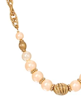 2028 Faux Cultivated Pearl Twisted Chain Necklace