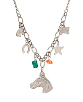 2028 Semi-Precious Horse Bib Necklace