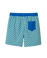 Toddler/Child Boys Green Geo Print Swim Trunk