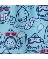 Toddler/Child Boys Happy Shark Print Swim Trunk