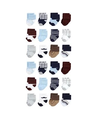 Little Treasure Baby Cotton Rich Terry Socks 24-Pack, Dapper Dude, 0-6 Months