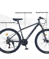 27.5 Inch Wheels 21 Speed Mountain Bike, for Men Women Boys and Girls, Front Suspension,Aluminum Alloy Frame