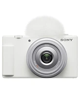 Sony Zv-1F Vlogging Camera, White with ACCVC1 Vlogger Accessory Kit