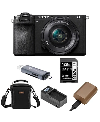 Sony Sony Alpha a6700 Mirrorless Camera Body with E Pz 16-50mm f/3.5-5.6 Oss Lens Bundle with Multi-Device Shoulder Bag, 128GB Sd Card, Otg Card Reade