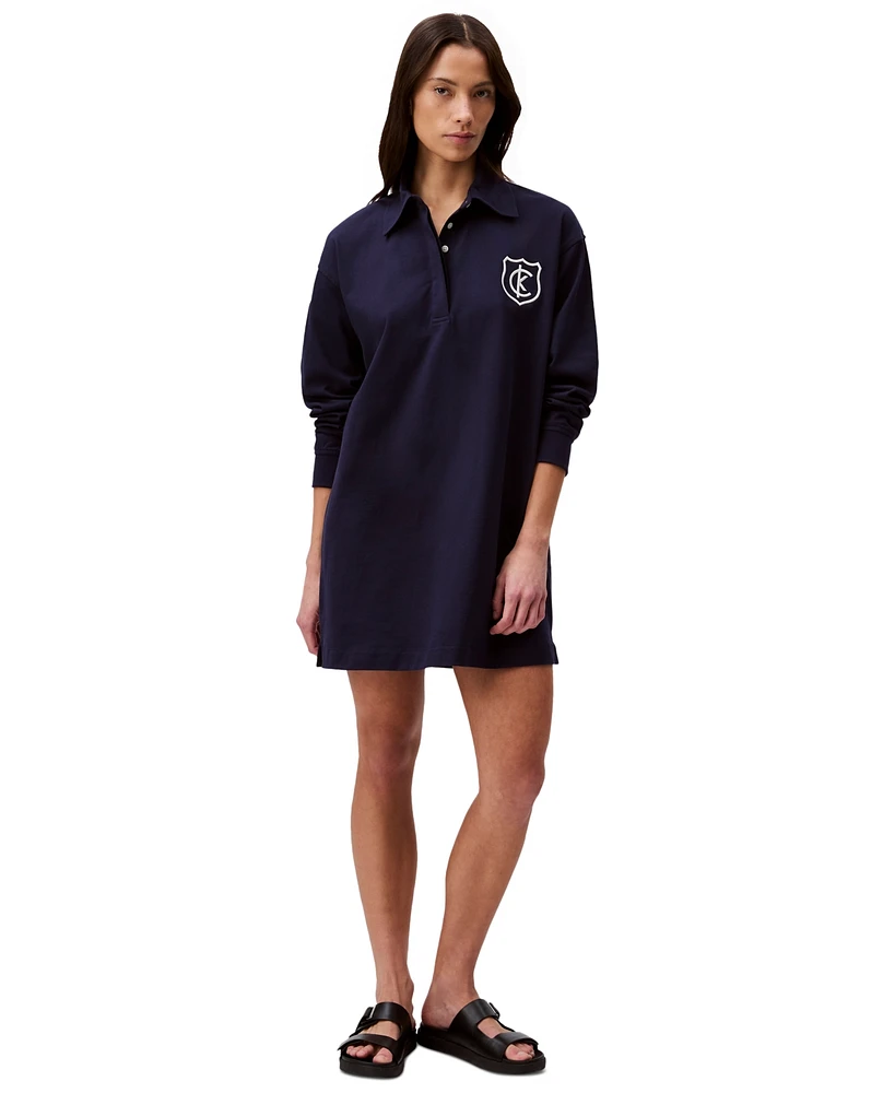 Calvin Klein Jeans Women's Long-Sleeve Rugby Polo Dress