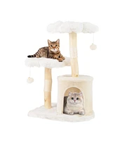 Modern Branch & Flower Cat Tree with Scratching Posts Stylish & Fun Cat Tower for Indoor Cats