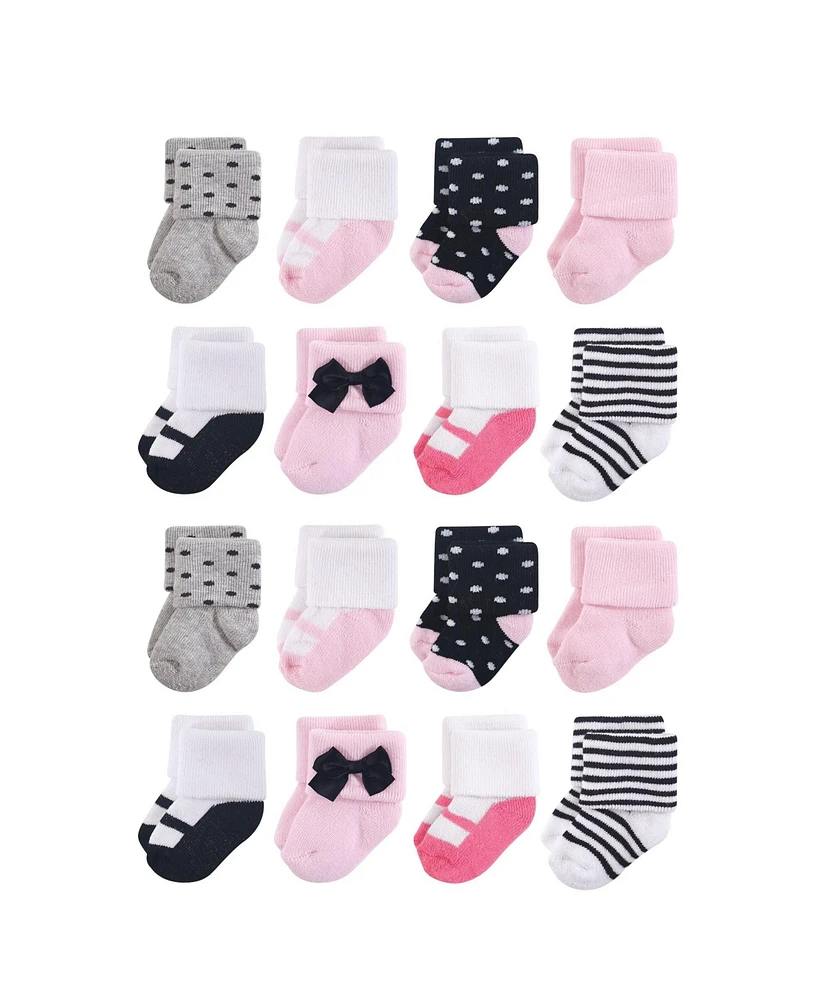 Little Treasure Cotton Rich Terry Socks 16-Pack, Lady, 0-6 Months