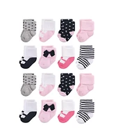 Little Treasure Cotton Rich Terry Socks 16-Pack, Lady, 0-6 Months