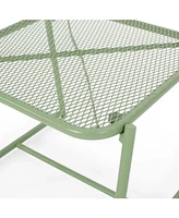 15.5" Modern Mesh Motif Side Table for Outdoor Spaces