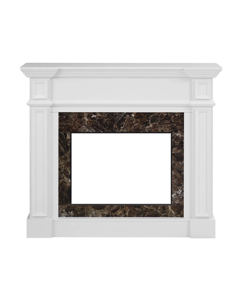 Only Mantel (Not Included 23" Fireplace)--White, 45.6"W11.8"D40"H