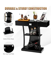 Console Table with Drawer and 2-Tier Shelves for Entryway Living Room
