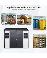 8x6 Resin Outdoor Storage Shed with Lockable Door and Windows