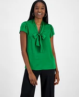Bar Iii Women's Tie-Front Flutter-Sleeve Blouse, Exclusively at Macy's