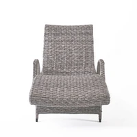 Stylish and Comfortable Wicker Armed Chaise Lounge (Optional 2-Pack)