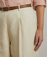 Lauren Ralph Lauren Plus Size Linen-Blend Twill Wide-Leg Pants