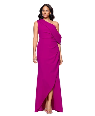 Betsy & Adam Women's Asymmetric Off-The-Shoulder Gown