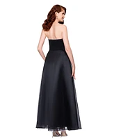 Betsy & Adam Women's Ruffled Strapless Ball Gown