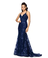 Betsy & Adam Women's Embellished Lace Sleeveless Gown