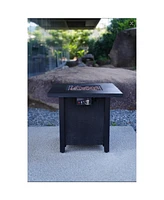 25" Patio Fire Pit Table with 50K Btu, Rattan Weave
