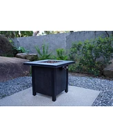 25" Patio Fire Pit Table with 50K Btu, Rattan Weave
