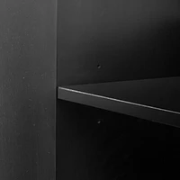 Black Traditional Sideboard with Adjustable Shelves and Gold Handles