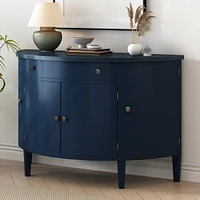 Curved Wood Storage Cabinet with Adjustable Shelves