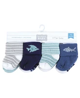 Hudson Baby Cotton Rich Terry Socks 16-Pack, Ocean Friends, 0-6 Months