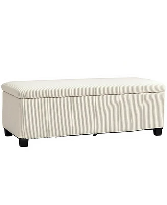 Homcom 44" Storage Ottoman Bench with Lid, Leg, Foot Rest,