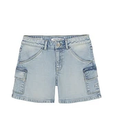 Calvin Klein Big Girls Denim Cargo Shorts